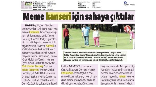 Meme Kanseri Farkındalık için Kadın Golfçüler Sahada - 2021