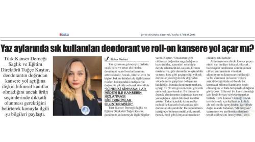 Yaz aylarında sık kullanılan deodorant ve roll-on kansere yol açar mı?