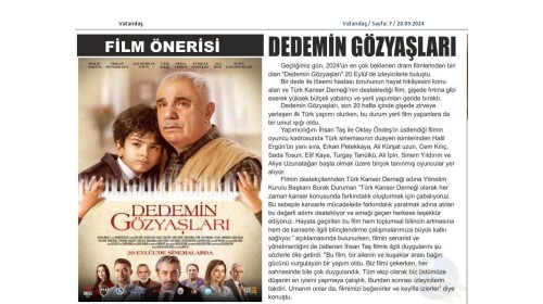 Dedemin Göz Yaşları Filmi Lösemili Çocuklara Umut Olacak