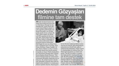 Dedemin Göz Yaşları Filmi Lösemili Çocuklara Umut Olacak